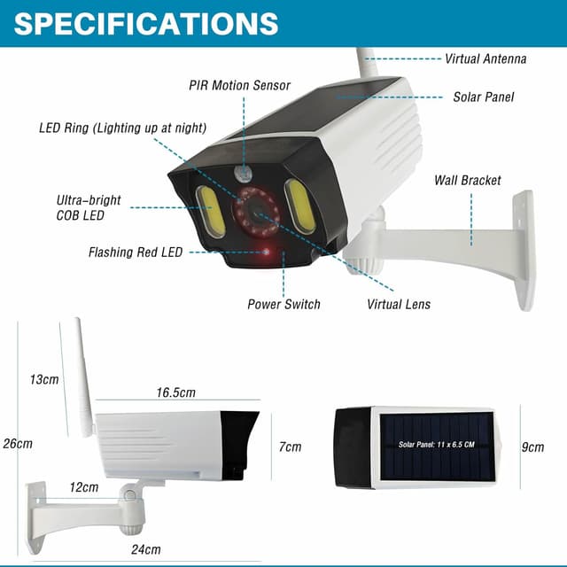 Thumbnail 6 de JUSTOP Dummy CCTV Camera solar PIR motion sensor ☀