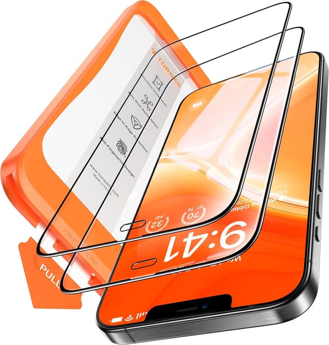 Detalle de TORRAS Panzerglas-Schutzfolie für iPhone 12 / 12 Pro (9H+, Anti-Fingerabdruck, 2 Stück)