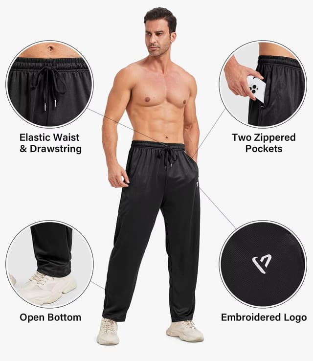 Thumbnail 4 de 5 Pack Mens Sweatpants Joggers with Zip Pockets