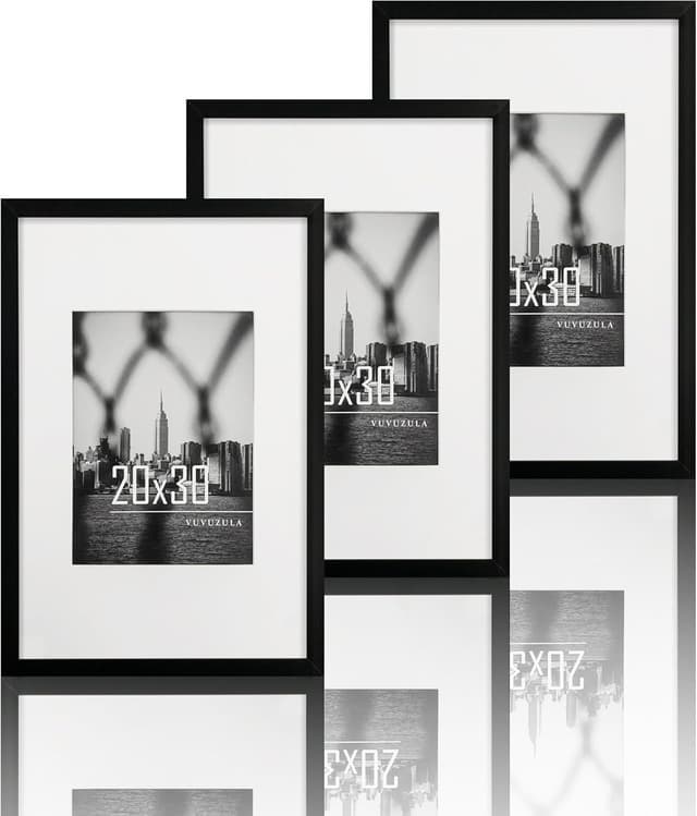Thumbnail 6 de VUVUZULA Bilderrahmen 30x40 cm Weiß im 3er Set inkl. Passepartout – Posterrahmen mit Acrylglas