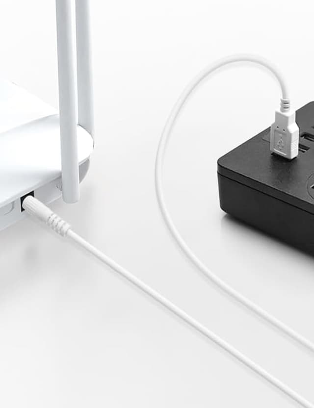 Detalle de USB-auf-DC-5V Adapterkabel 1,5 m mit 5,5×2,1-mm Hohlstecker (Universal, weiß)