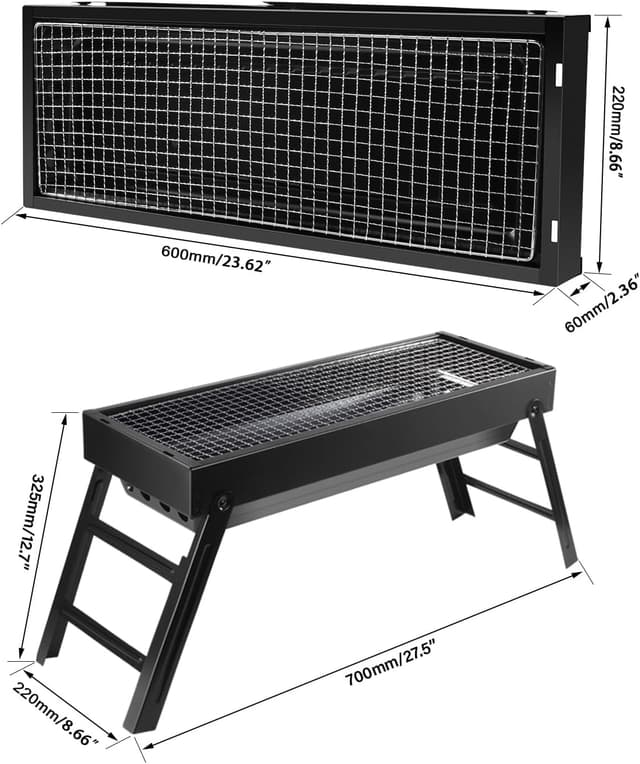 Detalle de Portable charcoal BBQ grill for picnics