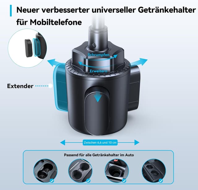 Detalle 1 de TECKNET Handyhalterung 2-in-1 mit 360°