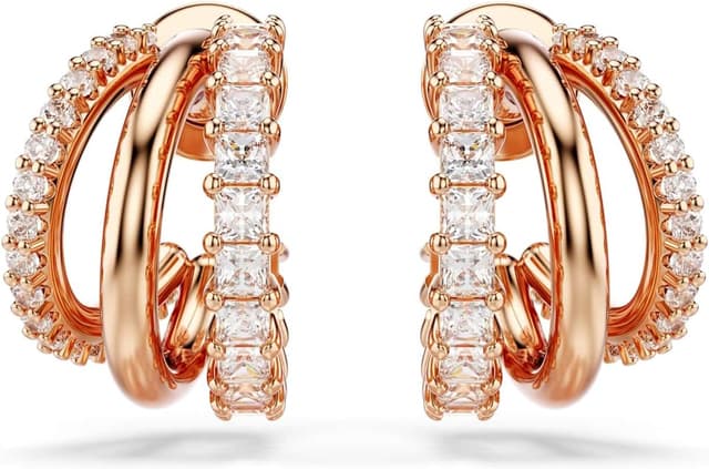 Thumbnail 1 de Swarovski Pendientes aro Hyperbola Mini, blancos 💍