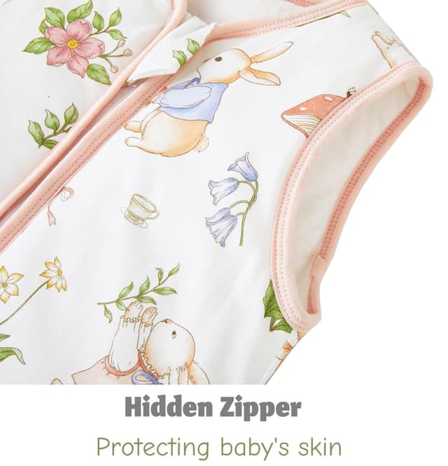 Detalle 2 de Chilsuessy 2er-Set Baby-Schlafsack mit Füßen 2,5 Tog (80–100 cm) – Bär & Kaninchen
