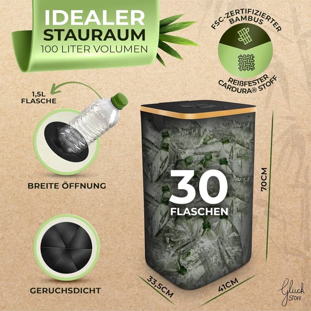 Thumbnail 1 de Glückstoff Poubelle Recyclage 100L ♻