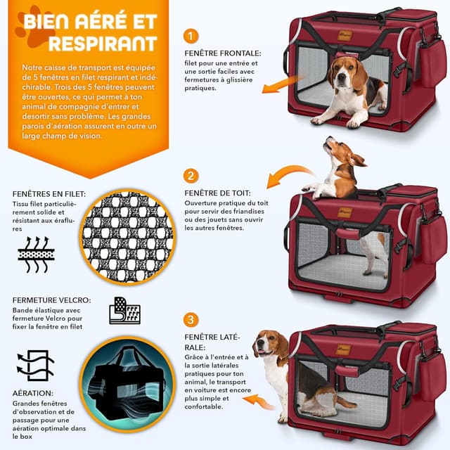Thumbnail 6 de TRESKO Cage pliable pour chien et chats avec tapis de léchage, spatule et réflecteurs (taille S)