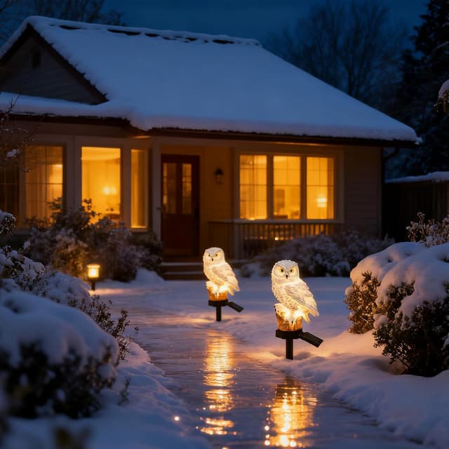 Detalle de XVZ Solar-Gartenlampen mit Eulenmotiv für außen – Solarlampen als Gartendeko für Rasen & Terrasse