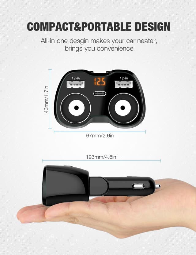 Detalle de Otium USB C Car Charger 80W Dual Ports