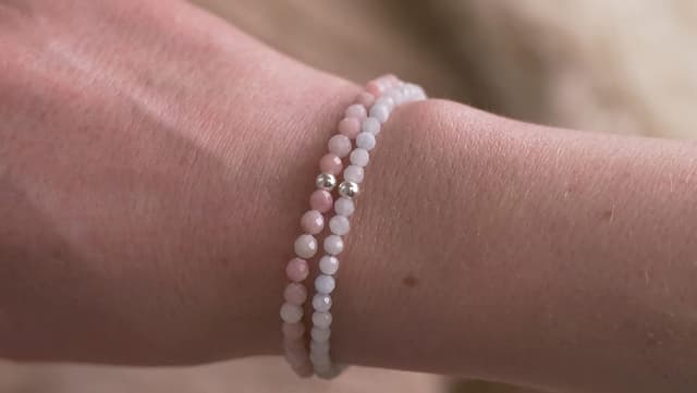 Detalle de BERGERLIN Echtes Naturstein Perlenarmband mit Aquamarin – 925 Sterling-Silberperle, Verschluss & Echtheitszertifikat