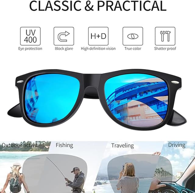 Detalle 2 de Joopin Occhiali da Sole Polarizzati Unisex 80s