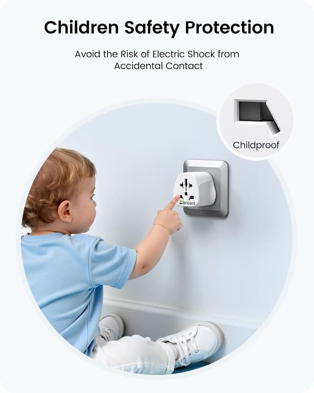 Detalle de LENCENT 2Pcs World to UK Travel Adapter (Universal to Type G plug)