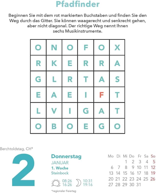 Detalle 2 de DUMONT Stefan Heine Gehirnjogging 2025 Kalender 11,8x15,9