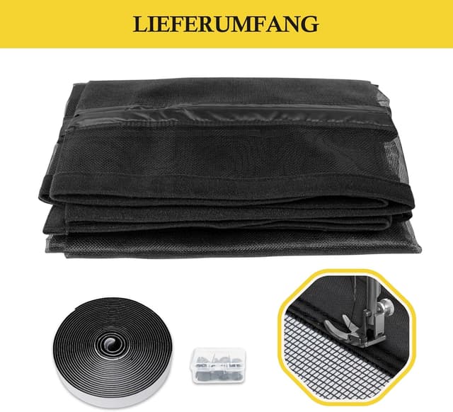 Thumbnail 6 de fowong Magnet Fliegengitter für Balkontür mit seitlicher Öffnung, 100x210 cm – reißfestes Katzenschutzgitter ohne Bohren