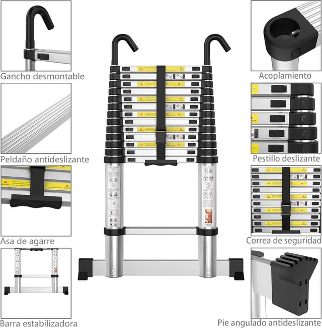 Thumbnail 1 de Gymount Escaleras Plegables Aluminio 3,8 m
