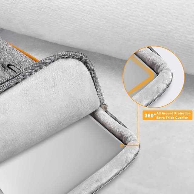 Detalle 1 de MOSISO 360 Schütz Laptoptasche 16 Zoll (15–15,6 Zoll) Umhängetasche mit 4 Reißverschlusstaschen – grau