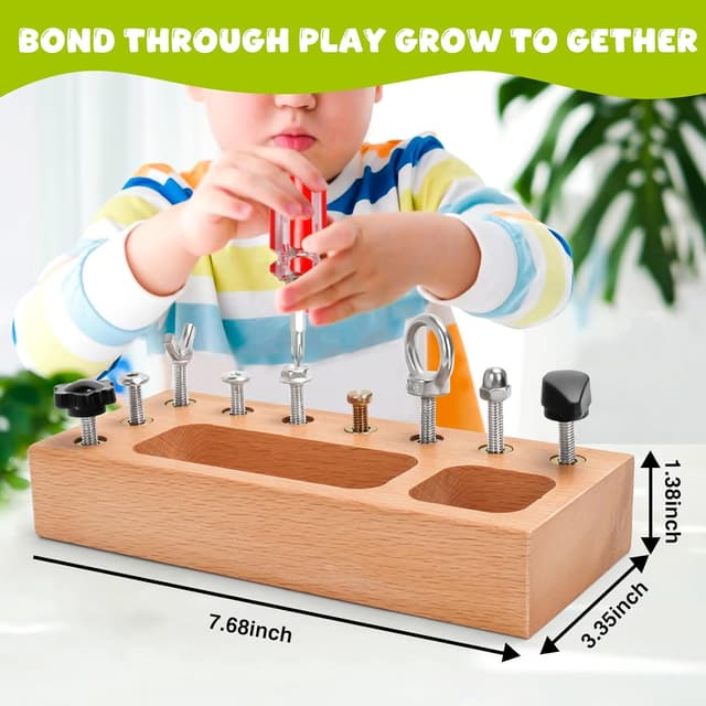 Detalle de TenFans Montessori screwdriver board for fine motor