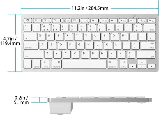 Thumbnail 4 de OMOTON Bluetooth Wireless Keyboard UK QWERTY