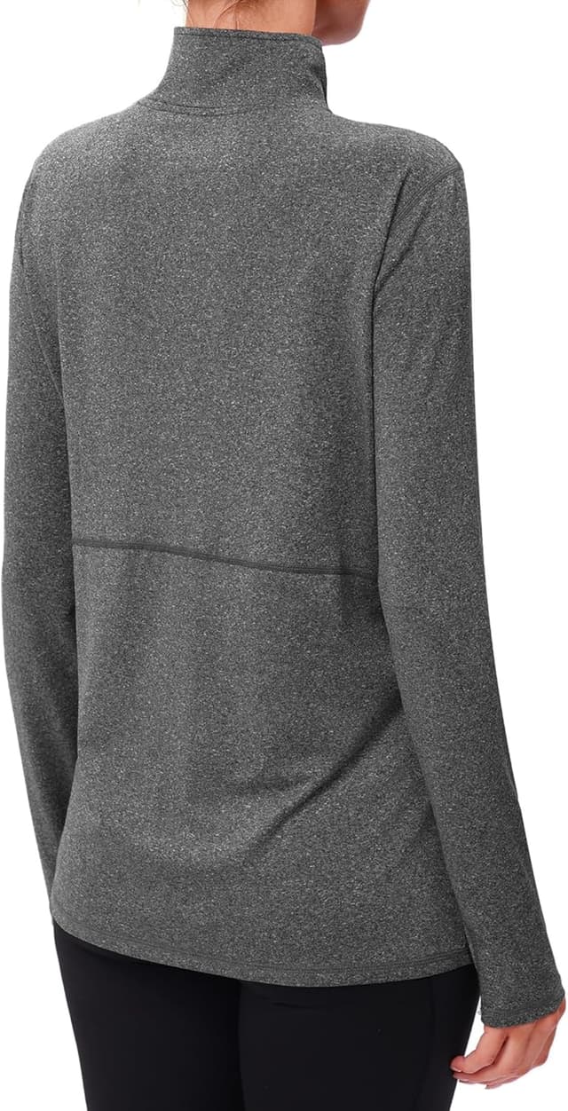 Detalle de Terecey Tee Shirt Sport Femme à manches longues avec 1/4 zip pour running, fitness et salle
