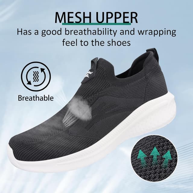 Thumbnail 3 de Giniros Herren Sneaker Slip-on aus Mesh – atmungsaktive Leichtgewichts-Laufschuhe ohne Schnürsenkel