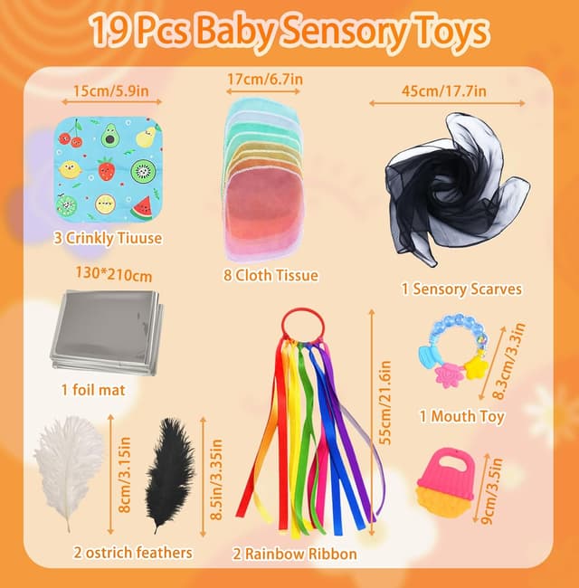 Thumbnail 4 de 19Pcs Baby Sensory Toy Set 0–12 Months