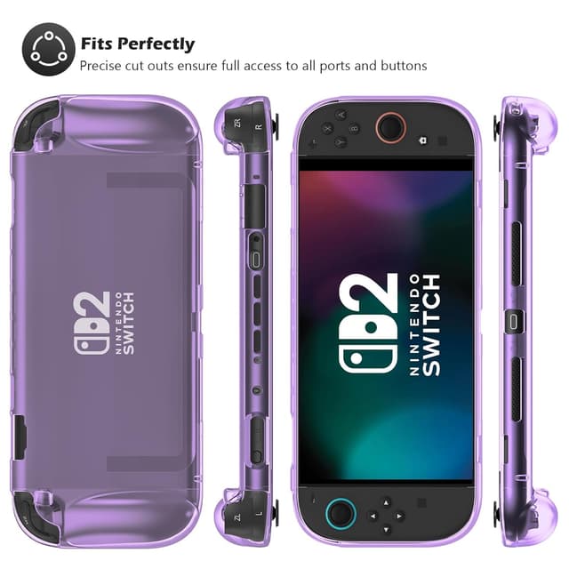 Detalle de ProCase Schutzhülle für Nintendo Switch 2 (2025) – kratzfest, stoßfest mit ergonomischem Griff (lila durchscheinend)