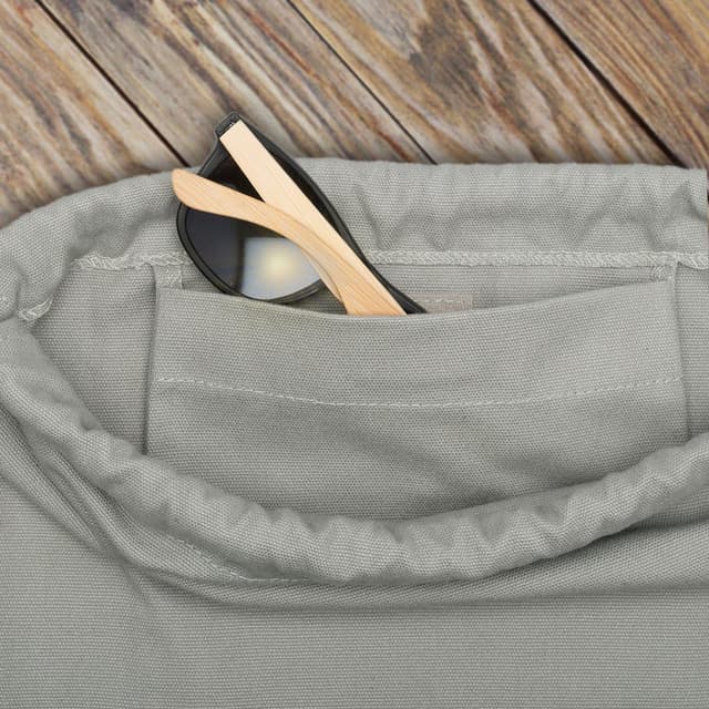 Detalle de Johnny Urban Luke Turnbeutel mit Kordelzug – grau-braun, Baumwoll Canvas, mit Innenfach