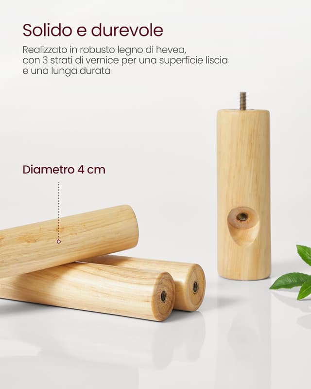 Thumbnail 3 de VASAGLE Attaccapanni 8 ganci in legno Beige