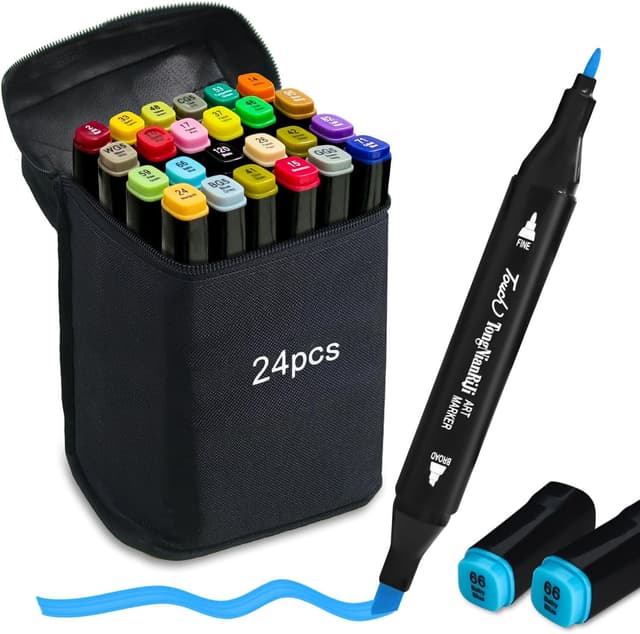 Imagen de Autoau Pennarelli doppia punta 24 colori set 🎨 en OfertitasTOP