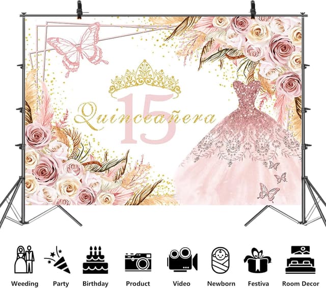 Thumbnail 2 de APROPHIC Quinceañera Hintergrund 210x150 cm
