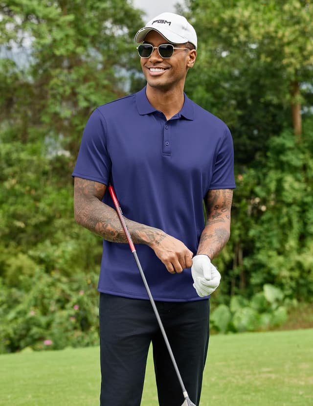 Detalle de COOFANDY Men Quick-Dry Golf Polo