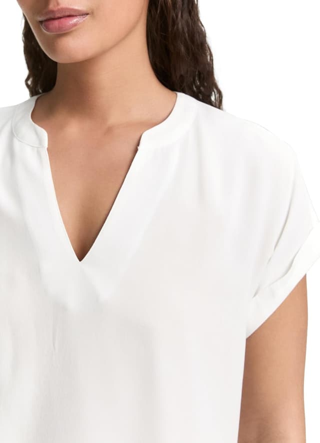 Detalle 2 de TOM TAILOR 1046212 camicia da donna in viscosa, maniche corte e vestibilità regular