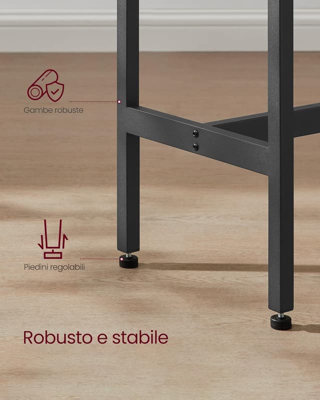 Thumbnail 6 de VASAGLE Tavolo da Bar Rettangolare Stretto LBT010B73, 40 x 100 x 90 cm bianco vintage e nero inchiostro