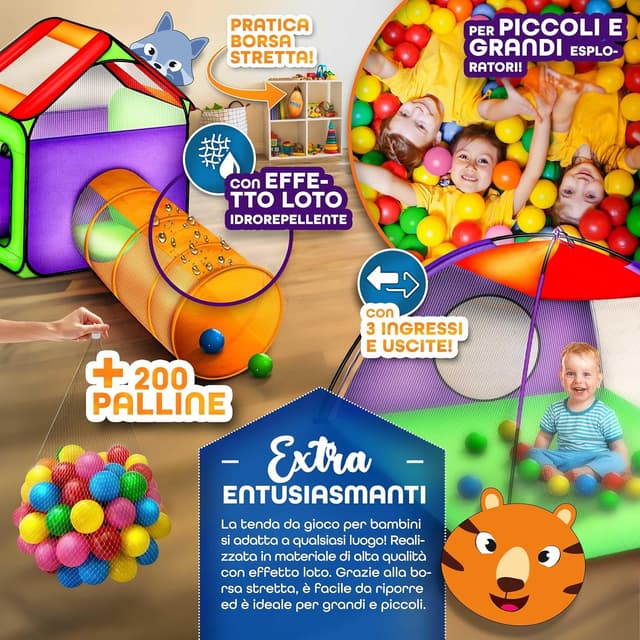 Thumbnail 4 de KIDUKU Tenda Igloo con Tunnel e 200 Palline 🎪