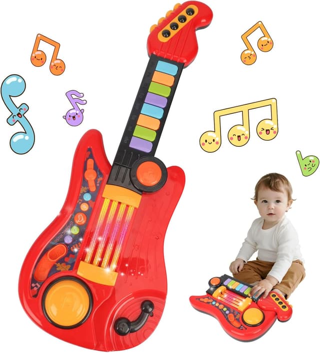 Detalle de PlinkPlunk Kids Guitar 2-in-1 Toy Piano