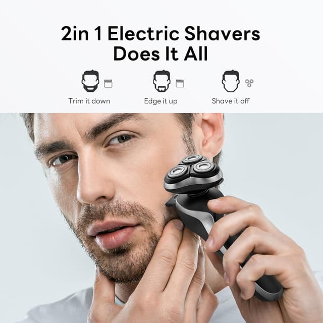 Detalle 2 de Cordless waterproof rotary shaver for men
