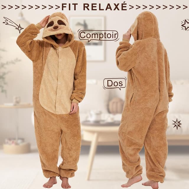 Detalle de Luojida combinaison pyjama pilou pilou kigurumi adulte (avec poches)