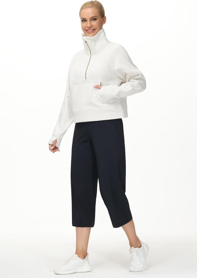 Detalle 2 de THE GYM PEOPLE Half Zip Fleece Crop