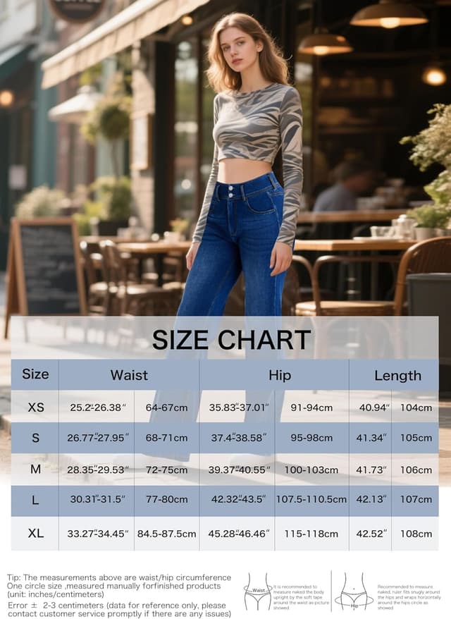 Detalle 2 de LaiEr Women’s Wide-Leg Jeans with Double Row Button Zip Placket – High Elastic Denim Look for Casual, Yoga & Fitness