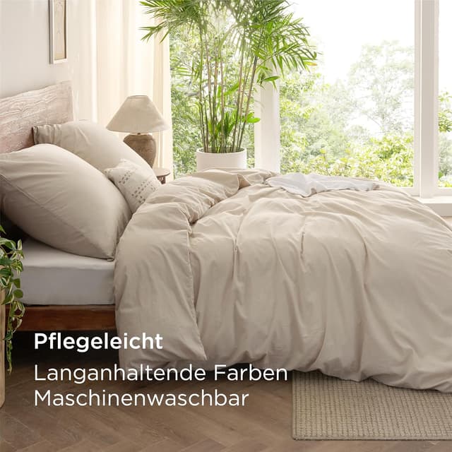 Detalle 2 de Bedsure Bettwäsche Baumwolle 135x200