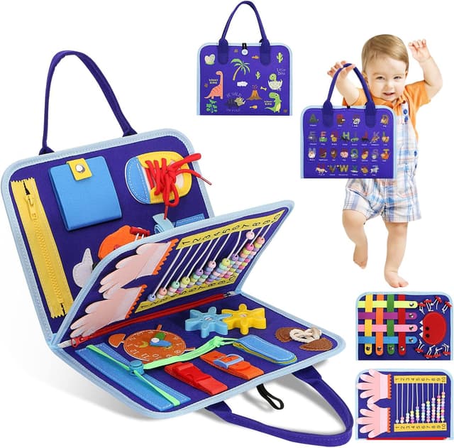 Detalle de Montessori busy board sensory toy 18 activities