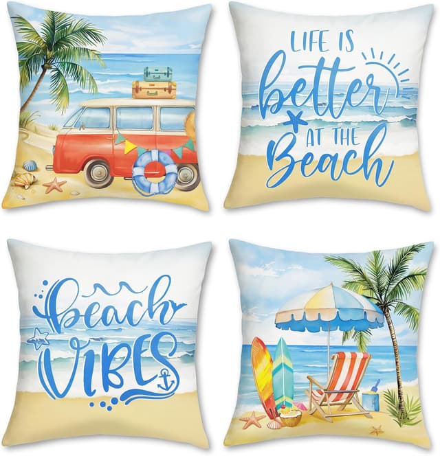 Detalle de Bonhause Summer Beach Cushion Cover 45x45 cm