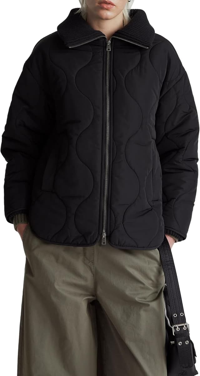 Detalle de United Colors of Benetton giubbotto donna 2R1VDN08J in nylon trapuntato con zip