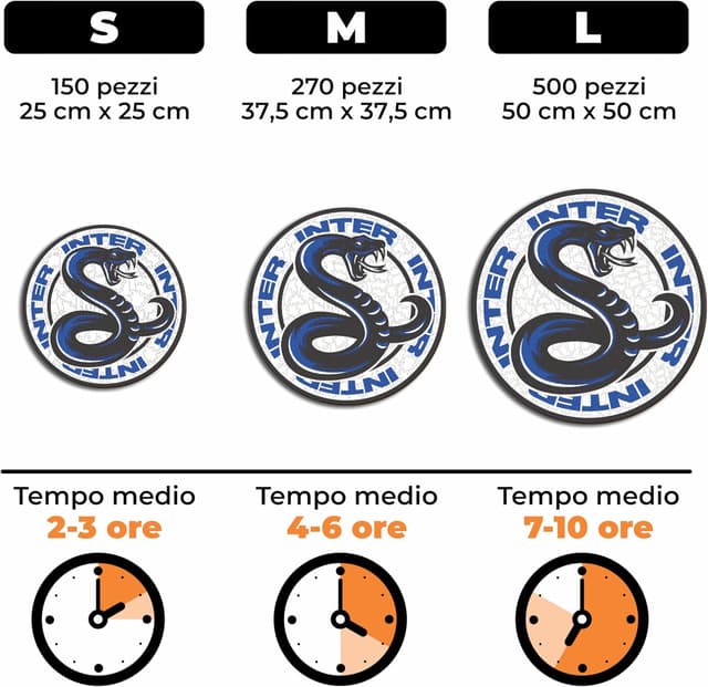 Detalle 2 de Puzzle di legno Inter Snake Iconic Puzzles, licenza ufficiale, 150 pezzi taglia S