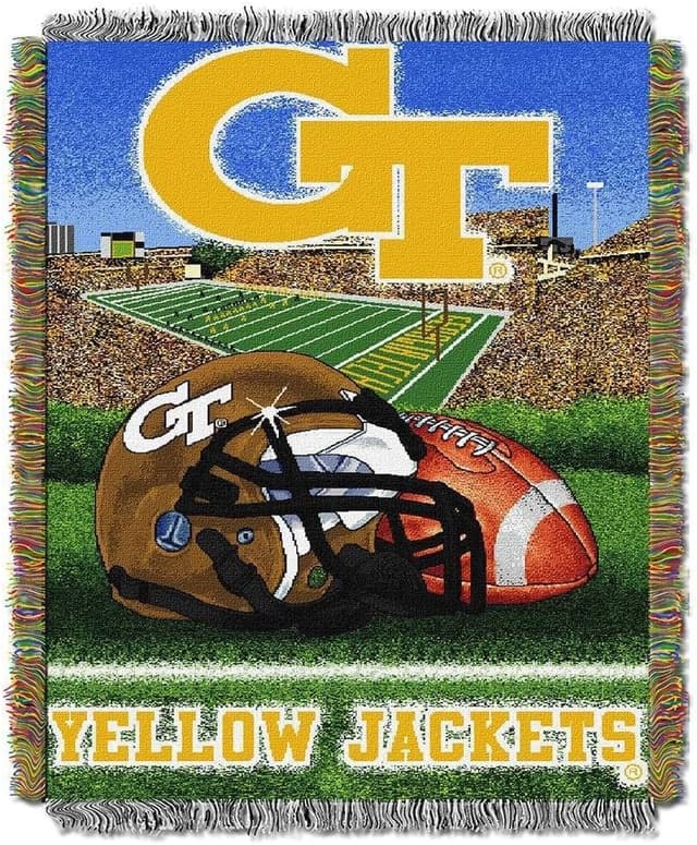 Detalle de Officially Licensed NCAA “Home Field Advantage” Woven Tapestry Throw Blanket (48” x 60”)