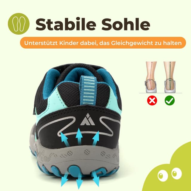 Detalle de Mishansha Unisex-Kinder-Trekkingschuhe für Outdoor & Alltag (Gr. 24–38)