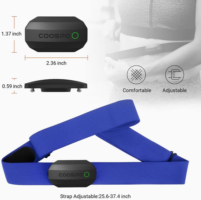 Thumbnail 4 de COOSPO Heart Rate Monitor Chest Strap with Bluetooth & ANT+ (IP67) for Running, Cycling & Gym