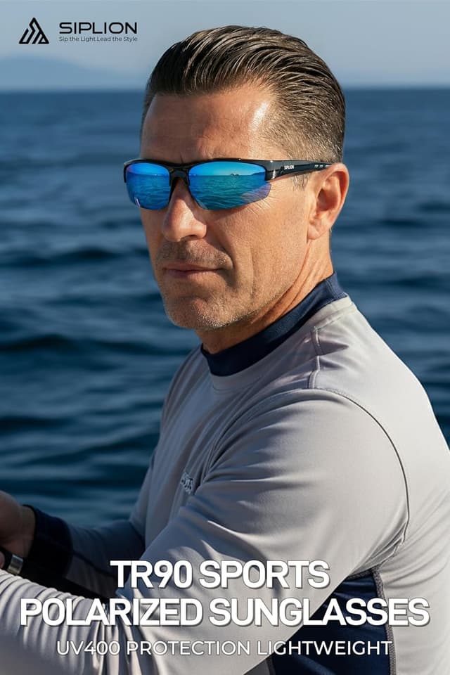 Detalle de SIPLION Homme Sport Lunettes de soleil polarisées UV400 à monture TR90 léger
