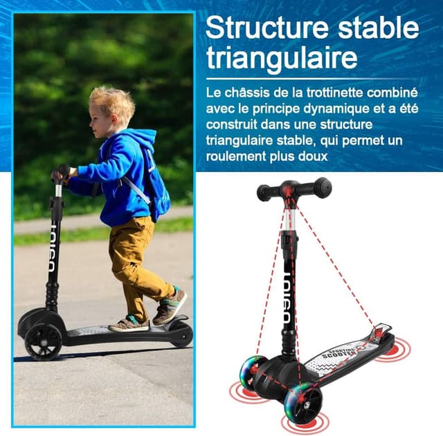 Thumbnail 3 de YOLEO Trottinette 3 roues 50 kg đź›´