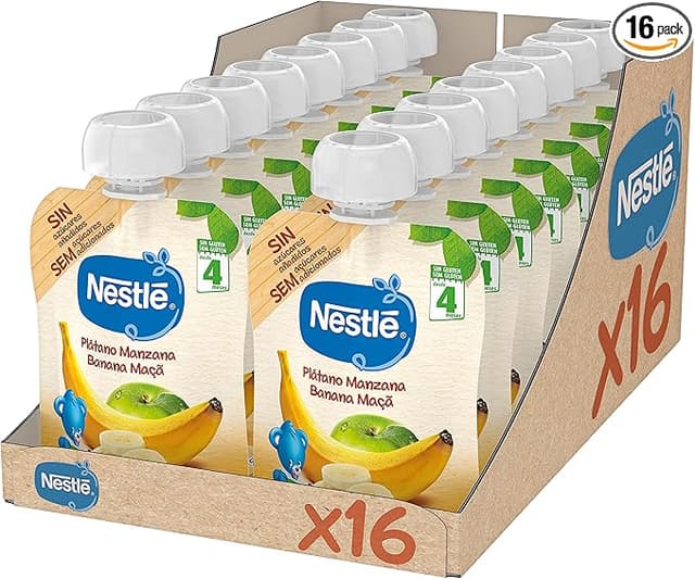 Detalle de Nestlé Iogolino Bolsitas de Puré de Frutas, Plátano y Manzana 🍌🍎